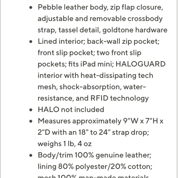 Cross body bag LEATHER HALOGUARD - Picture 6 of 6